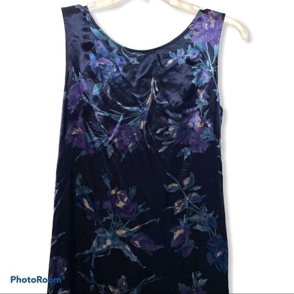 Laura Ashley 1990’s Vintage Maxi Blue Purple Muted Fairycore Floral Dress sz - Picture 6 of 12